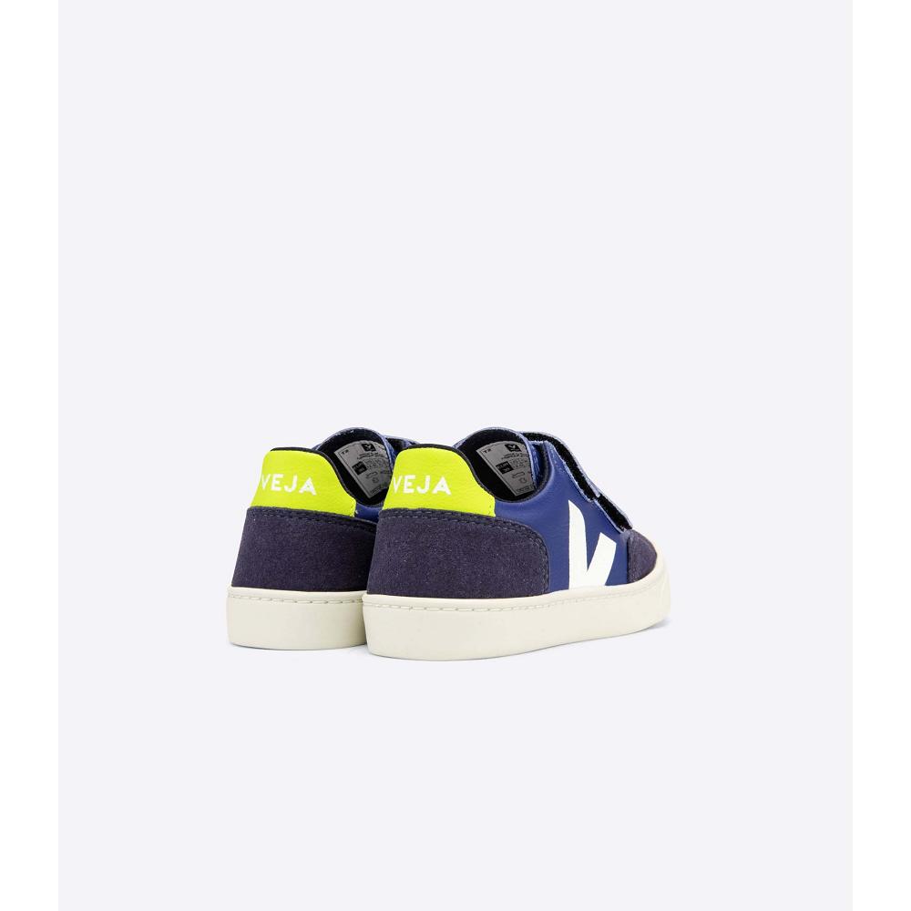 Veja V-12 CHROMEFREE Kids' Shoes Blue | NZ 746XYU